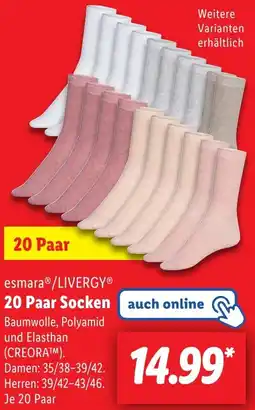 Lidl esmara/LIVERGY 20 Paar Socken Angebot