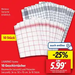 Lidl LIVARNO home 10 Geschirrtücher Angebot