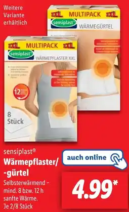 Lidl Sensiplast Wärmepflaster/ -gürtel Angebot