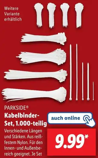 Lidl PARKSIDE Kabelbinder Set, 1.000-teilig Angebot