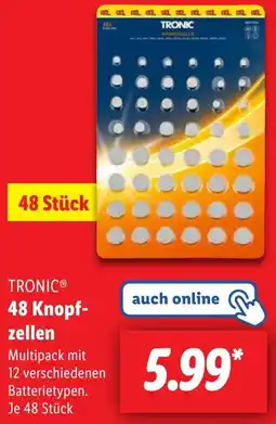 Lidl TRONIC 48 Knopfzellen Angebot