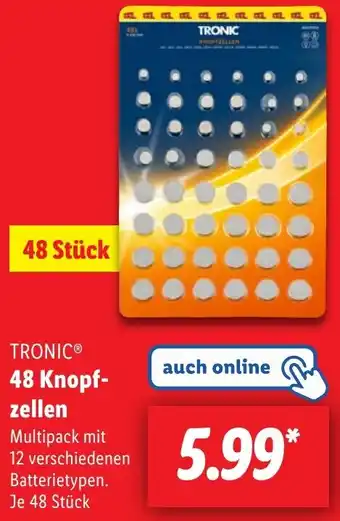 Lidl TRONIC 48 Knopfzellen Angebot