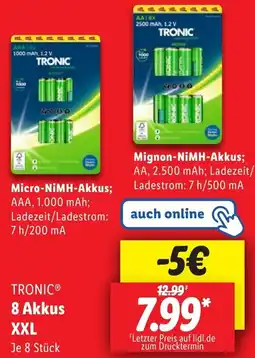 Lidl TRONIC 8 Akkus XXL Angebot