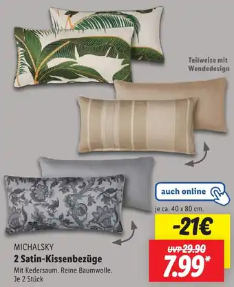 Lidl MICHALSKY 2 Satin-Kissenbezüge Angebot