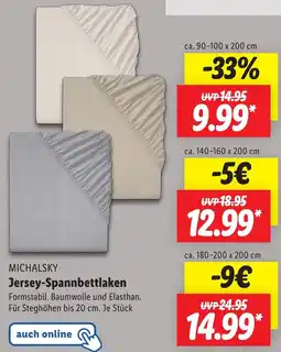 Lidl MICHALSKY Jersey-Spannbettlaken Angebot