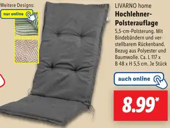 Lidl LIVARNO home Hochlehner Polsterauflage Angebot