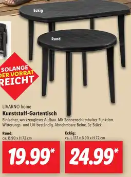 Lidl LIVARNO home Kunststoff-Gartentisch Angebot