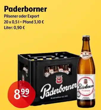 Trink und Spare Paderborner Pilsener oder Export Angebot