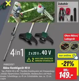 Lidl PARKSIDE Akku-Kombigerät 40 V Angebot