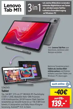 Lidl LENOVO Tablet Angebot