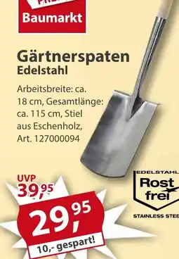 Sonderpreis Baumarkt Gärtnerspaten Edelstahl Angebot