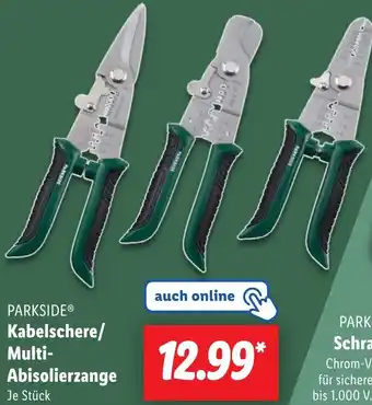 Lidl PARKSIDE Kabelschere/ Multi Abisolierzange Angebot