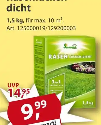 Sonderpreis Baumarkt Sonnenhof Rasenlückendicht Angebot