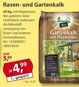 Sonderpreis Baumarkt Sonnenhof Rasen- und Gartenkalk Angebot