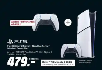 MediaMarkt Ps5 playstation5 digital + 2ten dualsense wireless controller Angebot