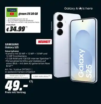 MediaMarkt Samsung galaxy s25 Angebot