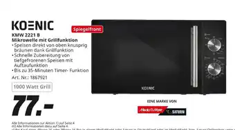 MediaMarkt Koenic kmw 2221 b mikrowelle mit grillfunktion Angebot