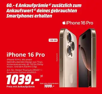 MediaMarkt Apple iphone 16 pro Angebot