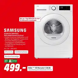 MediaMarkt Samsung dv80cg2b0teeg wärmepumpentrockner Angebot