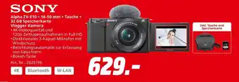 MediaMarkt Sony alpha zv-e10 + 16-50 mm + tasche + 32 gb speicherkarte vlogger-kamera Angebot