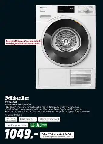 MediaMarkt Miele twd640wp wärmepumpentrockner Angebot