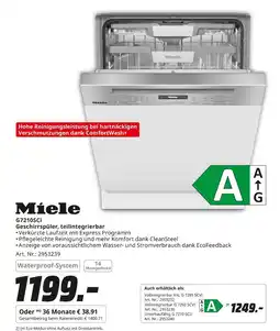 MediaMarkt Miele g7210sci geschirrspüler, teilintegrierbar Angebot