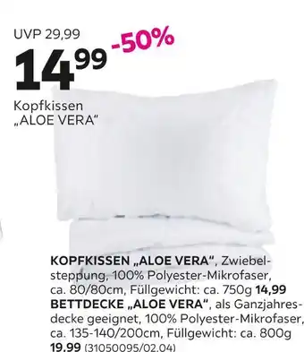 Mömax Kopfkissen „aloe vera“ oder bettdecke „aloe vera“ Angebot