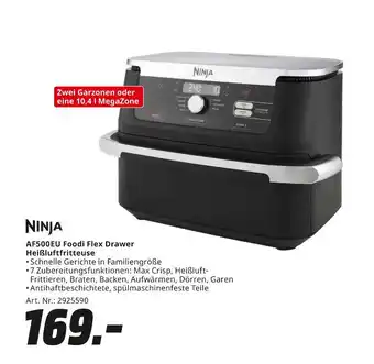 MediaMarkt Ninja af500eu foodi flex drawer heißluftfritteuse Angebot