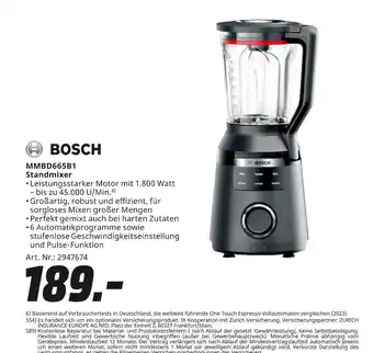 MediaMarkt Bosch mmbd665b1 standmixer Angebot