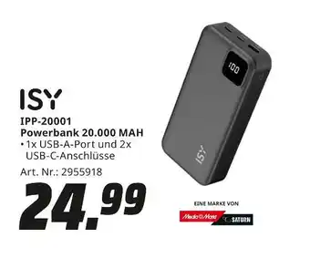 MediaMarkt Isy ipp-20001 powerbank 20.000 mah Angebot