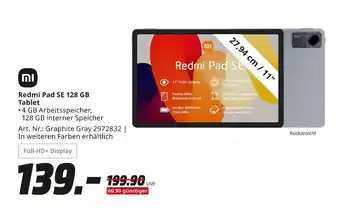 MediaMarkt Xiaomi redmi pad se 128 gb tablet Angebot