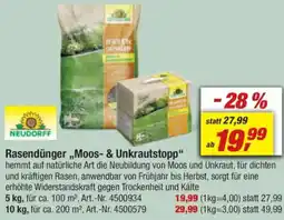 toom Baumarkt NEUDORFF Rasendünger ,,Moos- & Unkrautstopp" Angebot