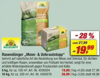 toom Baumarkt NEUDORFF Rasendünger ,,Moos- & Unkrautstopp" Angebot