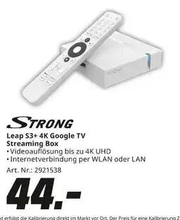 MediaMarkt Strong leap s3+ 4k google tv streaming box Angebot