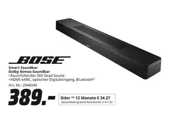 MediaMarkt Bose smart soundbar dolby atmos-soundbar Angebot