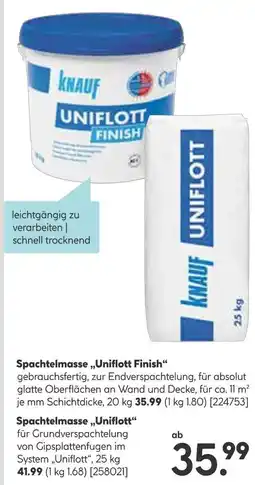 Hellweg Knauf spachtelmasse uniflott finish oder „uniflott“ Angebot