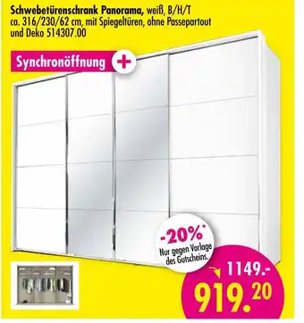 Möbel Boss Panorama schwebetürenschrank Angebot