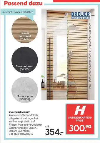 Hellweg Breuer duschrückwand Angebot