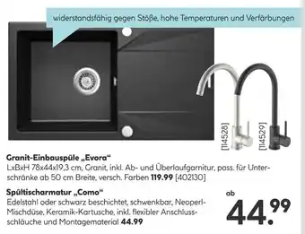 Hellweg Evora oder como granit-einbauspüle oder spültischarmatur Angebot