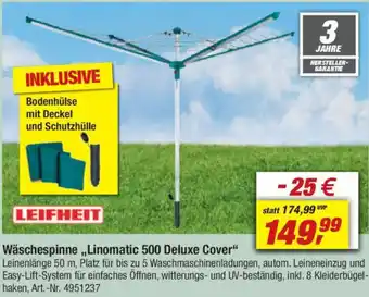 toom Baumarkt LEIFHEIT Wäschespinne ,,Linomatic 500 Deluxe Cover" Angebot