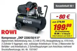 toom Baumarkt ROWI Kompressor ,,DKP 2200/50/4 V" Angebot