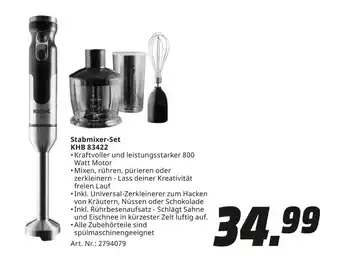 MediaMarkt Koenic stabmixer-set khb 83422 Angebot