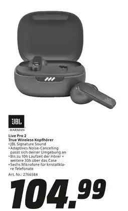 MediaMarkt Jbl live pro 2 true wireless kopfhörer Angebot