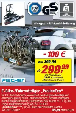 toom Baumarkt FISCHER E-Bike-/Fahrradträger ,,ProlineEvo" Angebot