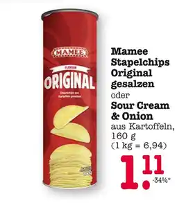 E-Center Mamee stapelchips original gesalzen oder sour cream & onion Angebot