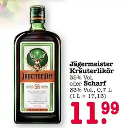 E-Center Jägermeister kräuterlikör oder scharf Angebot