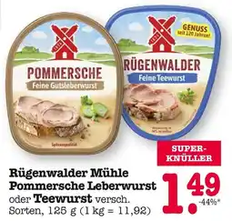 E-Center Rügenwalder mühle pommersche leberwurst oder teewurst Angebot