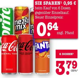 E-Center Coca-cola sprite oder mezzo mix oder coca-cola original taste oder coca-cola zero sugar oder fanta Angebot