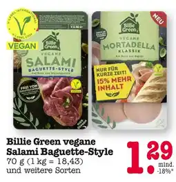 E-Center Billie green vegane salami baguette-style oder vegane mortadella klassik Angebot