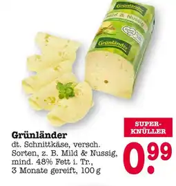 E-Center Grünländer schnittkäse Angebot